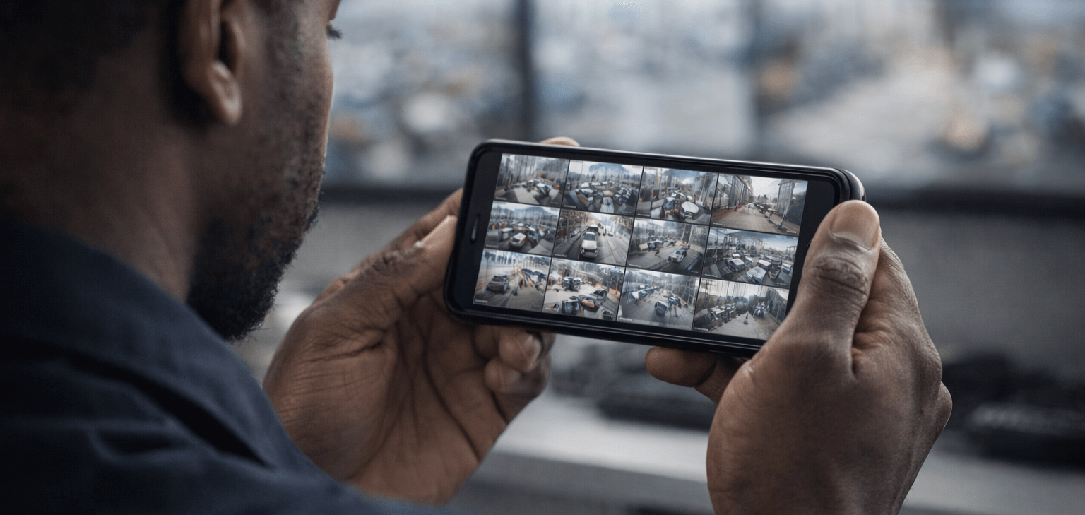 Technician installing networking equipment